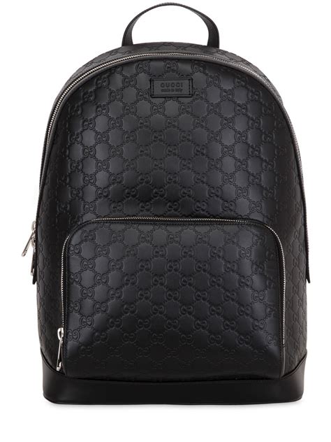 gucci backpack - black|Gucci signature leather backpack black.